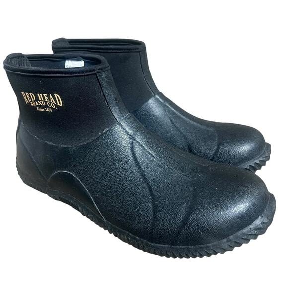 Red Head Brand Co. Black Mallard Rubber Neoprene Boots Sz 10 Booties Waterproof - Picture 1 of 13